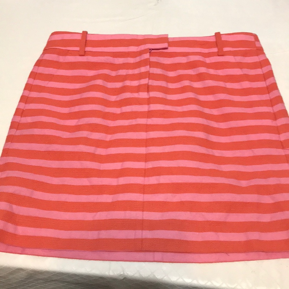 J.Crew || orange and pink midi length skirt